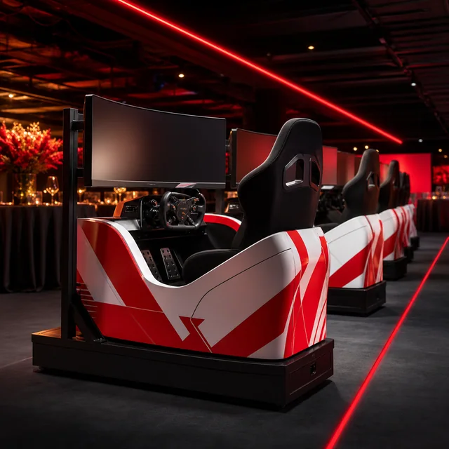 Branded racing simulators for a Las Vegas product launch and experiential activation